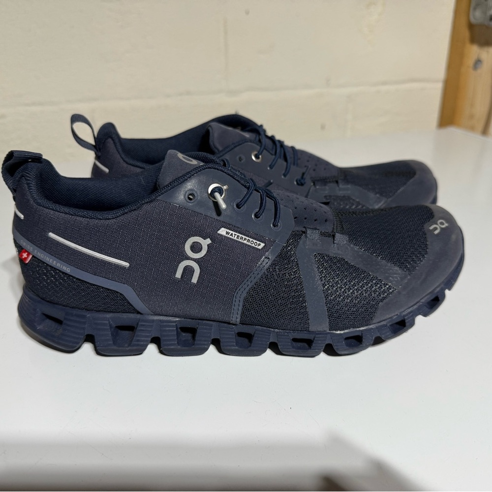 On Running WATERPROOF navy slip on Athletic Shoes with Cloud Cushioning